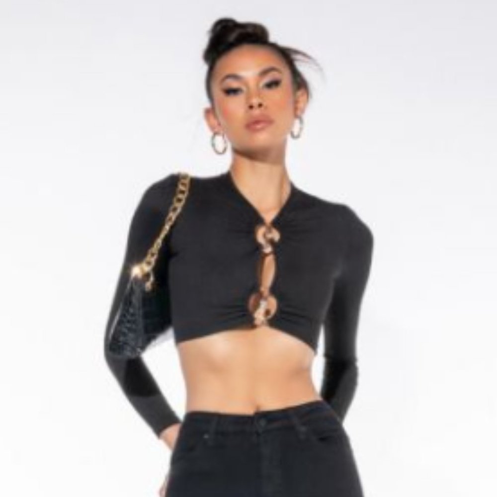 Long Sleeve Ribbed Loop Top - Picture 2 of 10